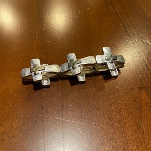 Gold and silver metal cross bracelet